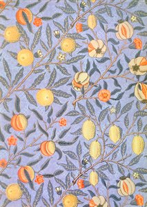 「ブルーフルーツ」または「ザクロ」の壁紙デザイン、1866 作： William Morris